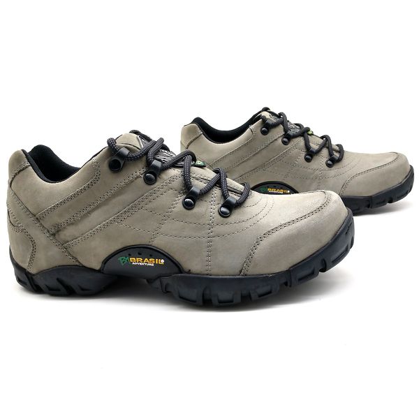 Tenis Masculino Adventure Mantiqueira 5310/11 Couro Nobuck Cinza