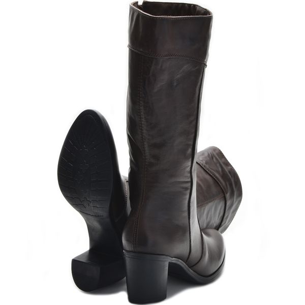 Botas Femininas Cano Médio Salto Grosso Brown