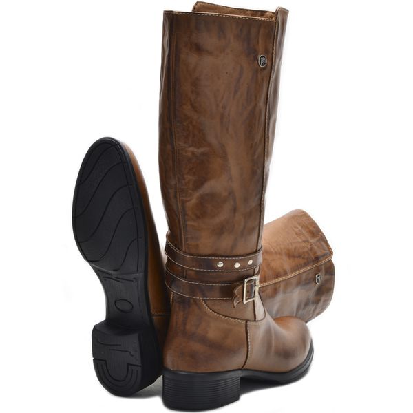 Botas Femininas Cano Alto Montaria 2002/03 Caramelo