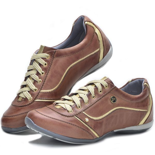 Tenis Feminino Com Amortecedor Tipo Tenis Bmbrasil 212/04 Castanho