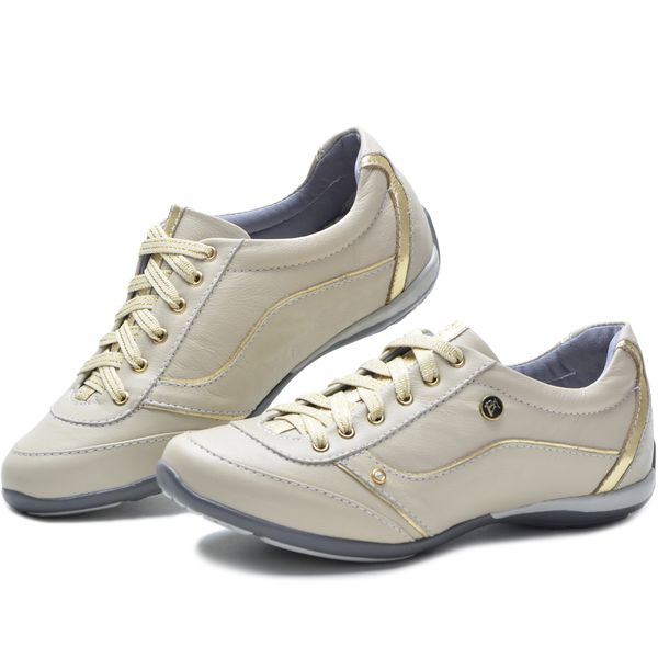 Tenis Feminino Com Amortecedor Tipo Tenis Bmbrasil 212/02 Creme