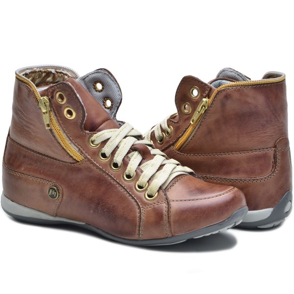Bota Casual Feminina Bm Brasil 214/07 Castanho