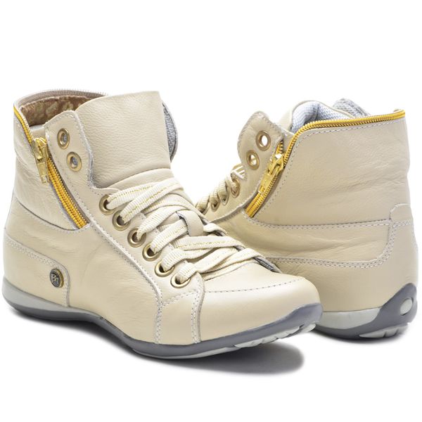 Bota Casual Feminina Bm Brasil 214/02 Creme