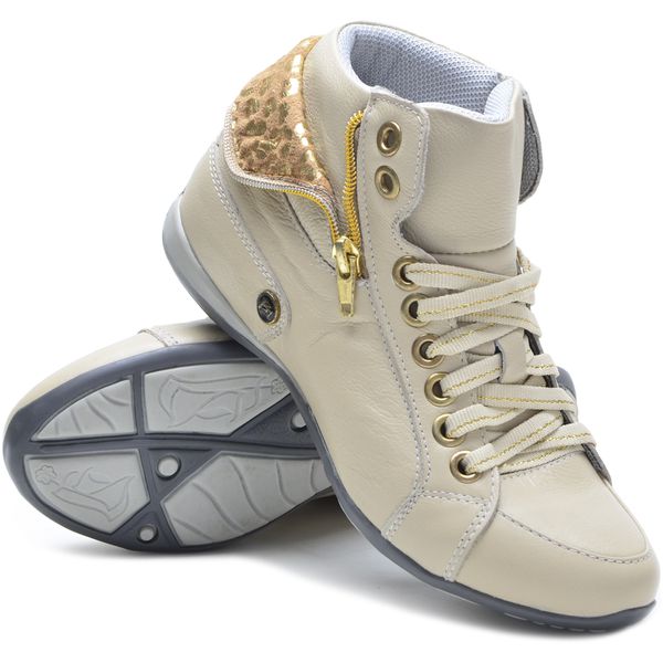 Bota Casual Feminina Bm Brasil 214/02 Creme