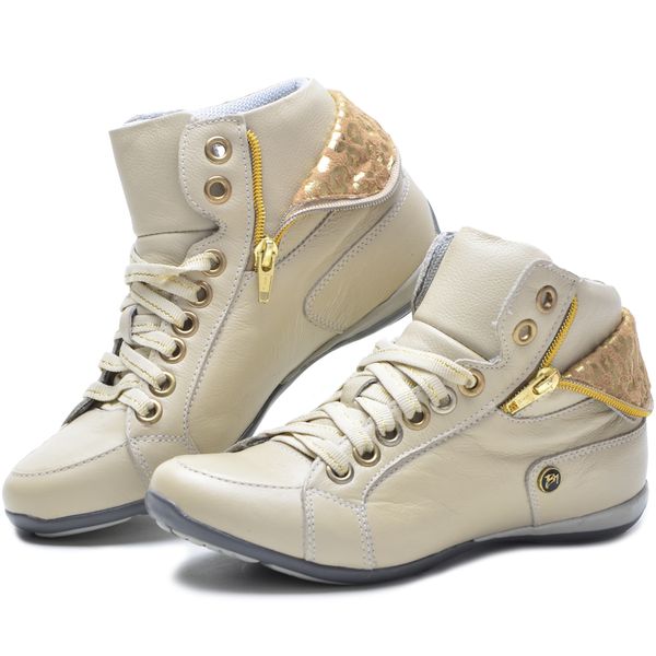 Bota Casual Feminina Bm Brasil 214/02 Creme