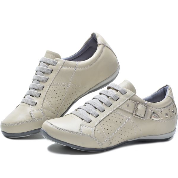 Tenis Feminino Casual Bmbrasil 221/01 Creme