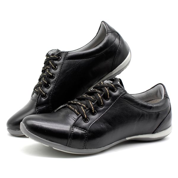 Tenis Feminino Com Cadarço Para Caminhada Bmbrasil 227/02 Preto