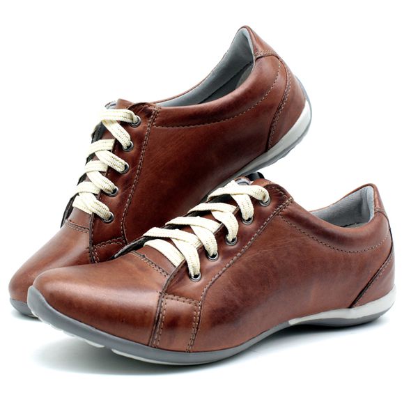 Tenis Feminino Com Cadarço Para Caminhada Bmbrasil 227/04 Castanho