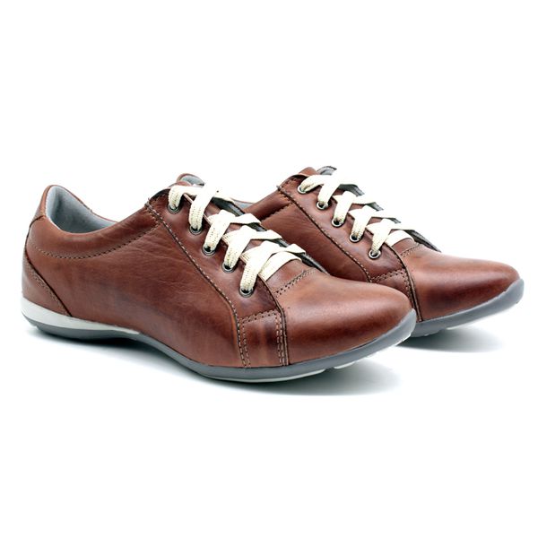 Tenis Feminino Com Cadarço Para Caminhada Bmbrasil 227/04 Castanho