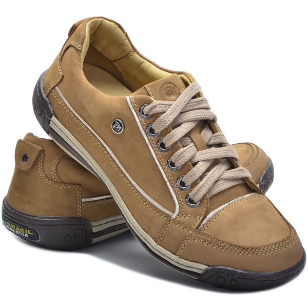 Sapato Masculino Casual Porshe Amura 114/01 Palha