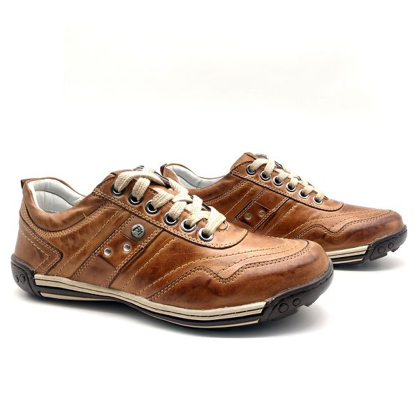 Sapato Masculino Casual Ortopédico Porshe Alanta 132/12 Caramelo