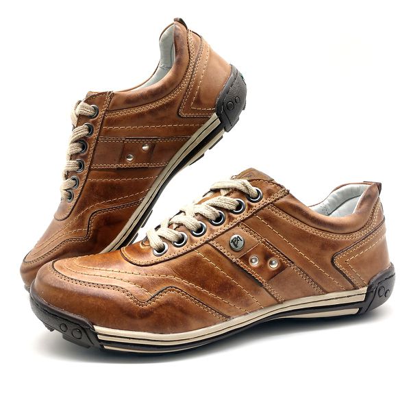 Sapato Masculino Casual Ortopédico Porshe Alanta 132/12 Caramelo