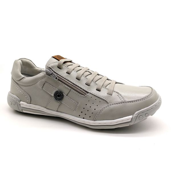 Sapato Masculino Casual Zíper e Elástico Palmilha Ortopédica 148/04 Gelo