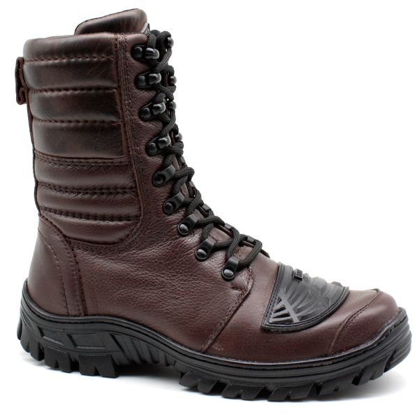 Coturno Tático Militar Semi-impermeável Bmbrasil 5168/03 Café