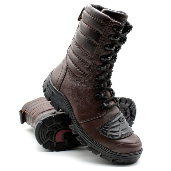 Coturno Tático Militar Semi-impermeável Bmbrasil 5168/03 Café