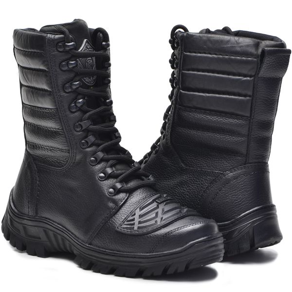 Coturno Tático Bota Militar Semi-impermeável Moto Bmbrasil 5168/16 Preto