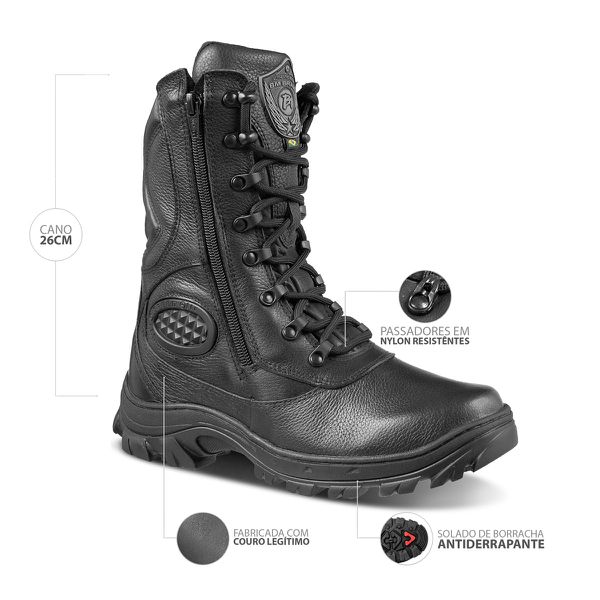 Coturno S.w.a.t. Bmbrasil Sem Protetor De Marcha 5179/02 Preto