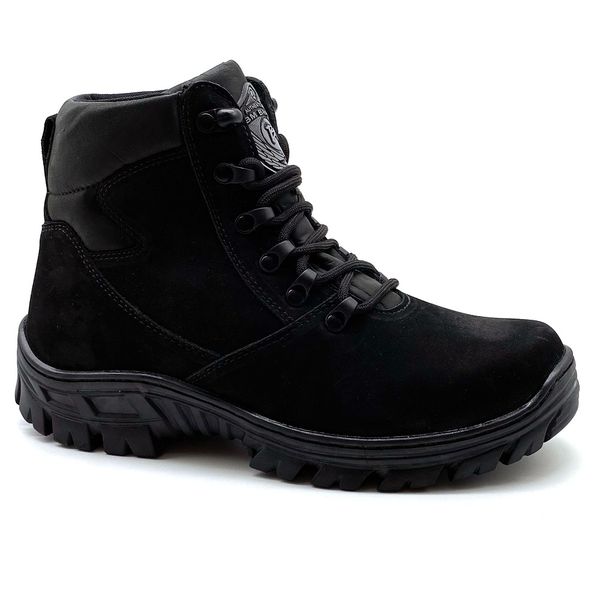 Coturno Militar Bota Borzeguim Cano Baixo 5185/03 Nobuck Preto