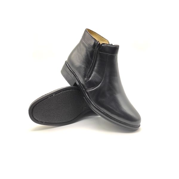 Botina Masculina Preta Couro Pelica Zíper 577