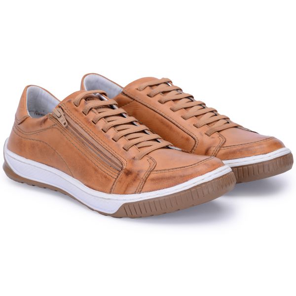 Sapatenis Masculino Casual Masculino De Couro Bmbrasil Sapatenis 608/14 Caramelo