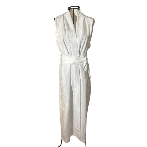 Kimono Yin Linho Branco Dragão Imperial Prata