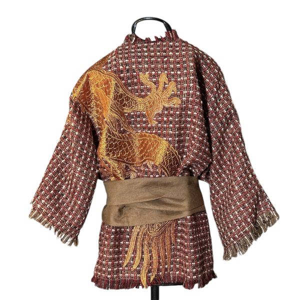Kimono Yang Tweed Terracota Coleção Terras Abraço do Dragão Cobre