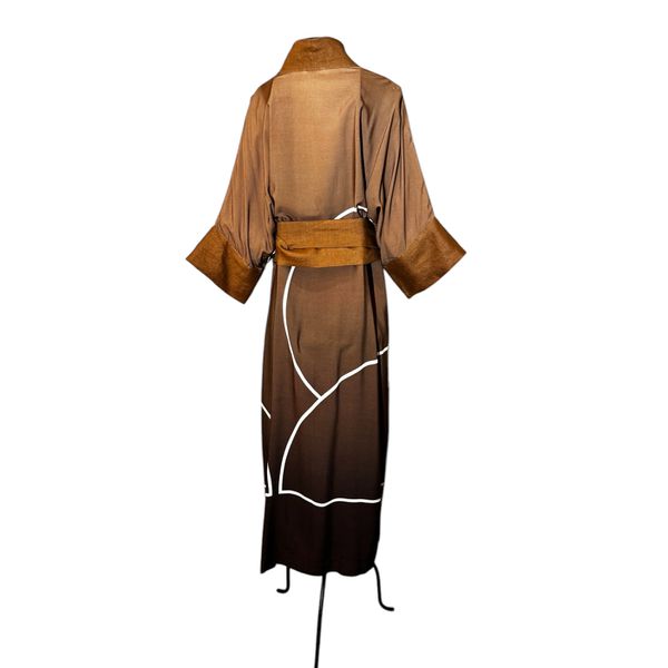Kimono Viscose Voar Terracota Variante Verão