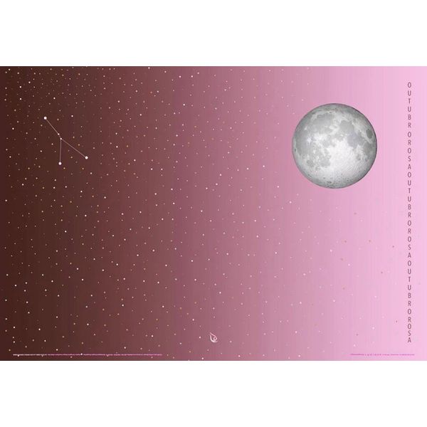 Panô Estampa Constelação Signo Câncer e Lua - Collab Clínica MAMARE (Outubro Rosa)