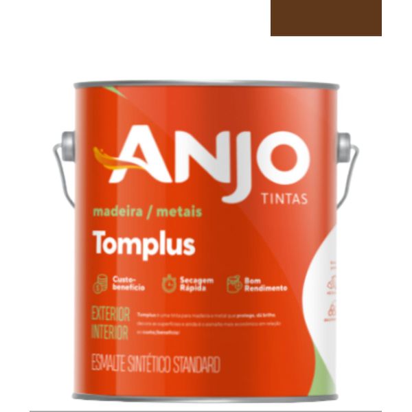 Esmalte Sintetico Marrom Tabaco Brilhante Std Tomplus 3,6l Anjo