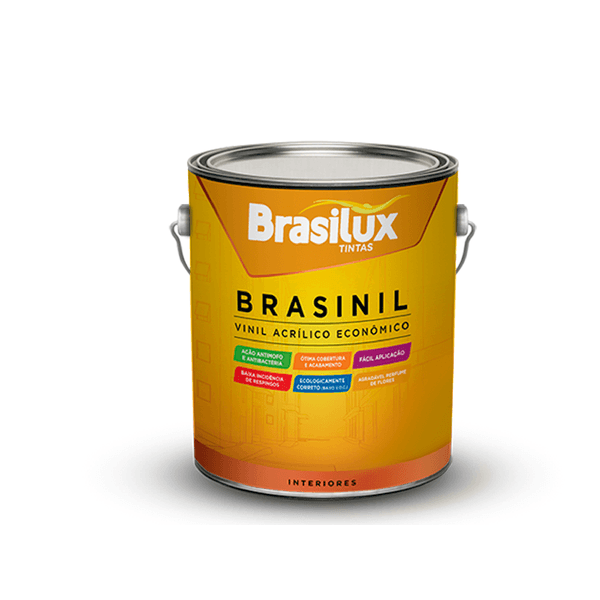 Tinta Acrílica Econômica Brasinil Vinil-Acril Fosca Pro - 18 Litros -  Brasilux - Tintas Mauá.