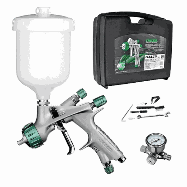 Pistola de Pintura HVLP com Maleta 1,2mm 600ml Kit Shine 1 Italco