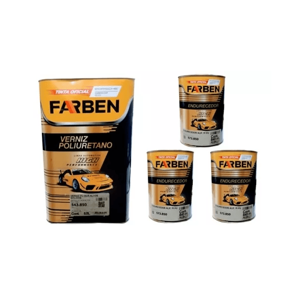 Kit Verniz Pu Alto Solido 5L + 3 Catalisador -900ml - 7,7 L - Farben