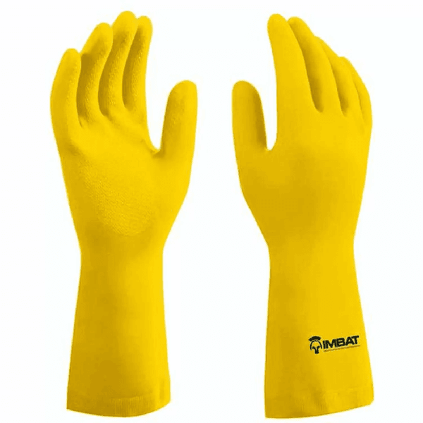 Luva Latex XG 32cm Amarelo com Forro - Imbat