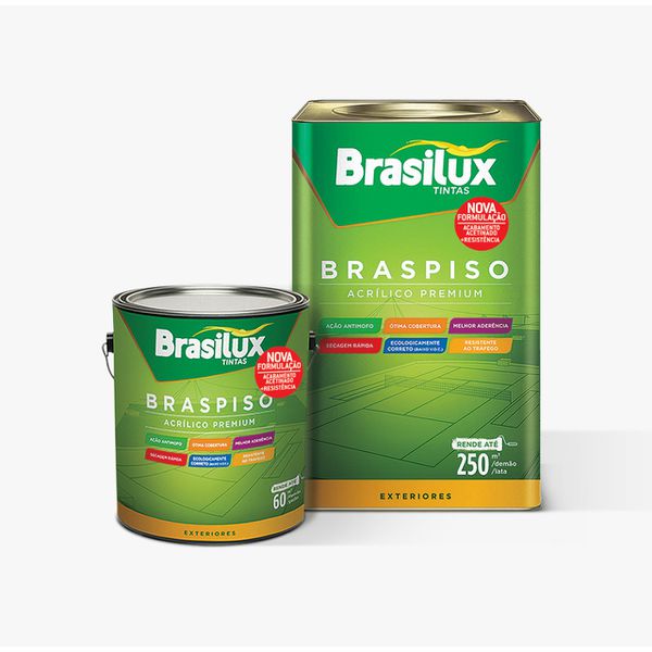 Tinta para Piso Vermelho Quadra Acetinado 18L Brasilux