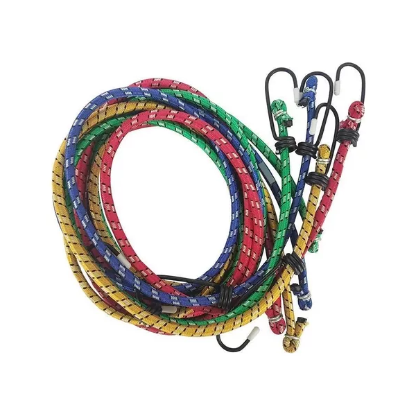 Cabo Elástico Extensor Bagageiro Carga 2M x 10MM com Ganchos - Kit com 4 Unidades - Lotus
