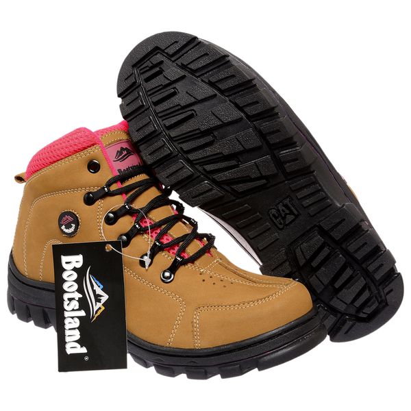 Bota Coturno Adventure Bootsland Trilha Feminino Confort Top Em Couro