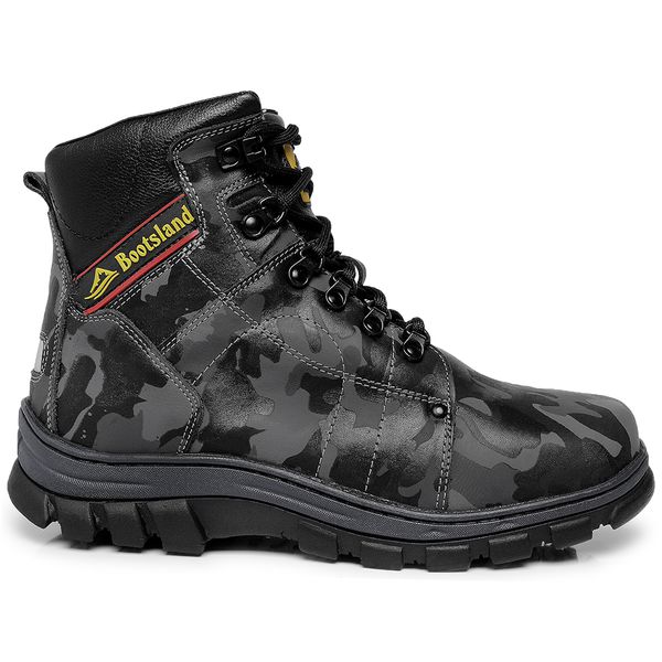 Bota Coturno Bootsland Masculina Em Couro Tamanho Especial! 