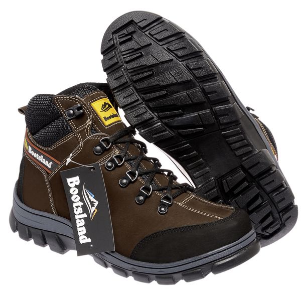 Bota Trilha Adventure Bootsland Masc. Em Couro Tam Especial!