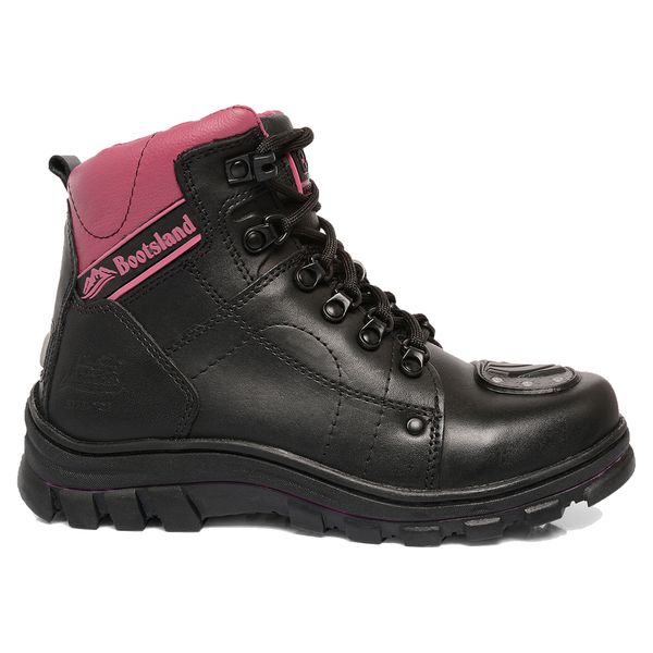 Bota Motociclista Bootsland Feminina Em Couro Moto Original!