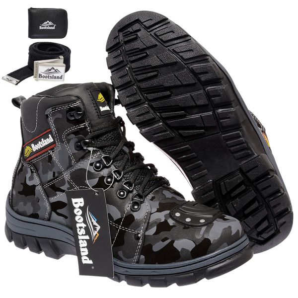 Bota Masculina Botina Caterpillar Cano Curto Palmilha Gel P.U