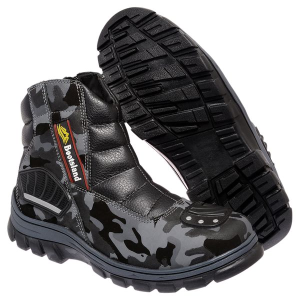 Bota motociclista com ziper discount