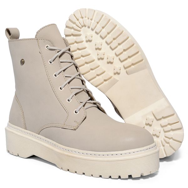 Coturno Feminino Moda Blogueira C/ Ziper Plataforma Em Couro Confort!