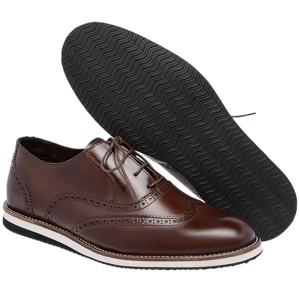 Sapato Oxford Masculino Sport 100% Couro Lançamento Zaykkon