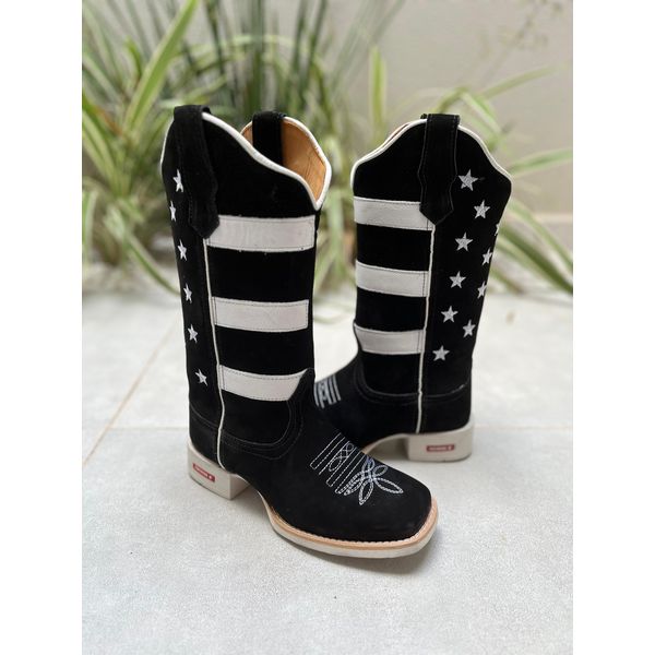 Texana feminina shop solado branco