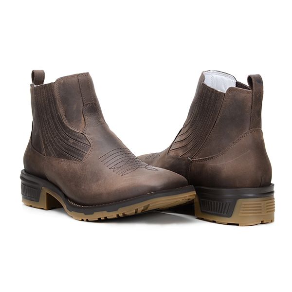 Botina Masculina Bota De Bico Quadrado Botina Masculina Amarela