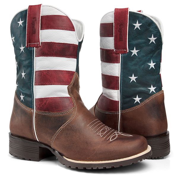 Bota Texana Bandeira Estados Unidos BOTAS MANGALARGA