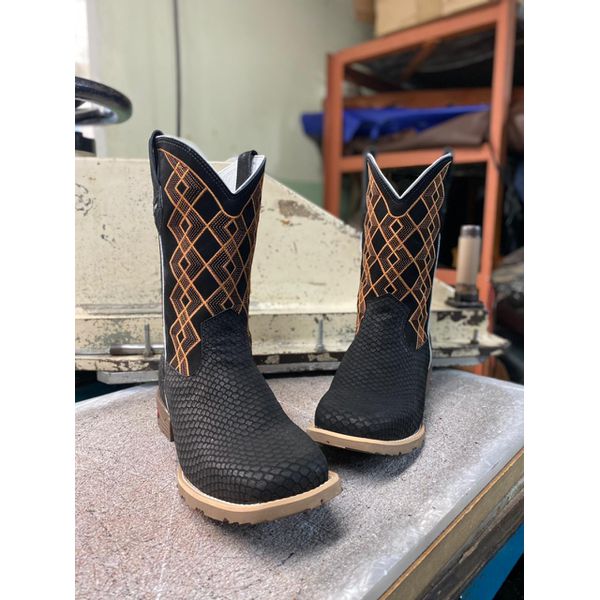 Bota texana em couro Masculina 