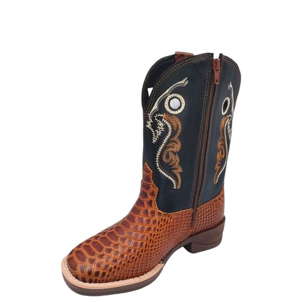 Bota Oliveira - Infantil - Anaconda Castanho/ Preto Anilina 