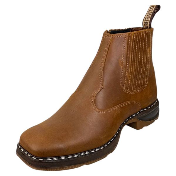 Botina Vira Francesa - Solado Jump Crazy Horse Castor 