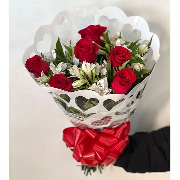 Buquê 6 Rosas Vermelhas